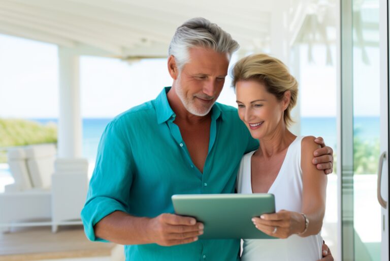 Couple Looking At Ipad Midjourney