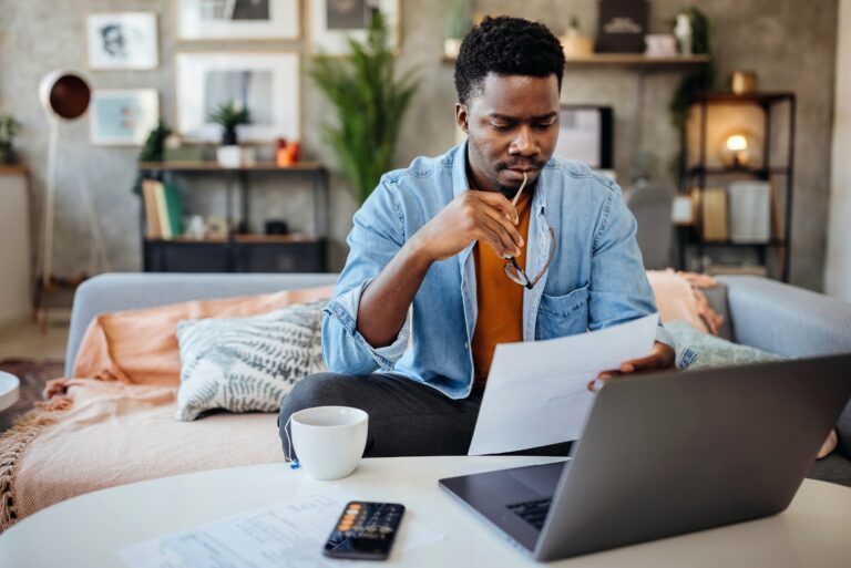 Guy Checking Credit Report