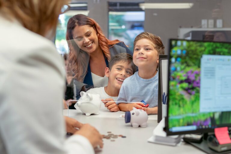 Parent Helping Kids Open Account